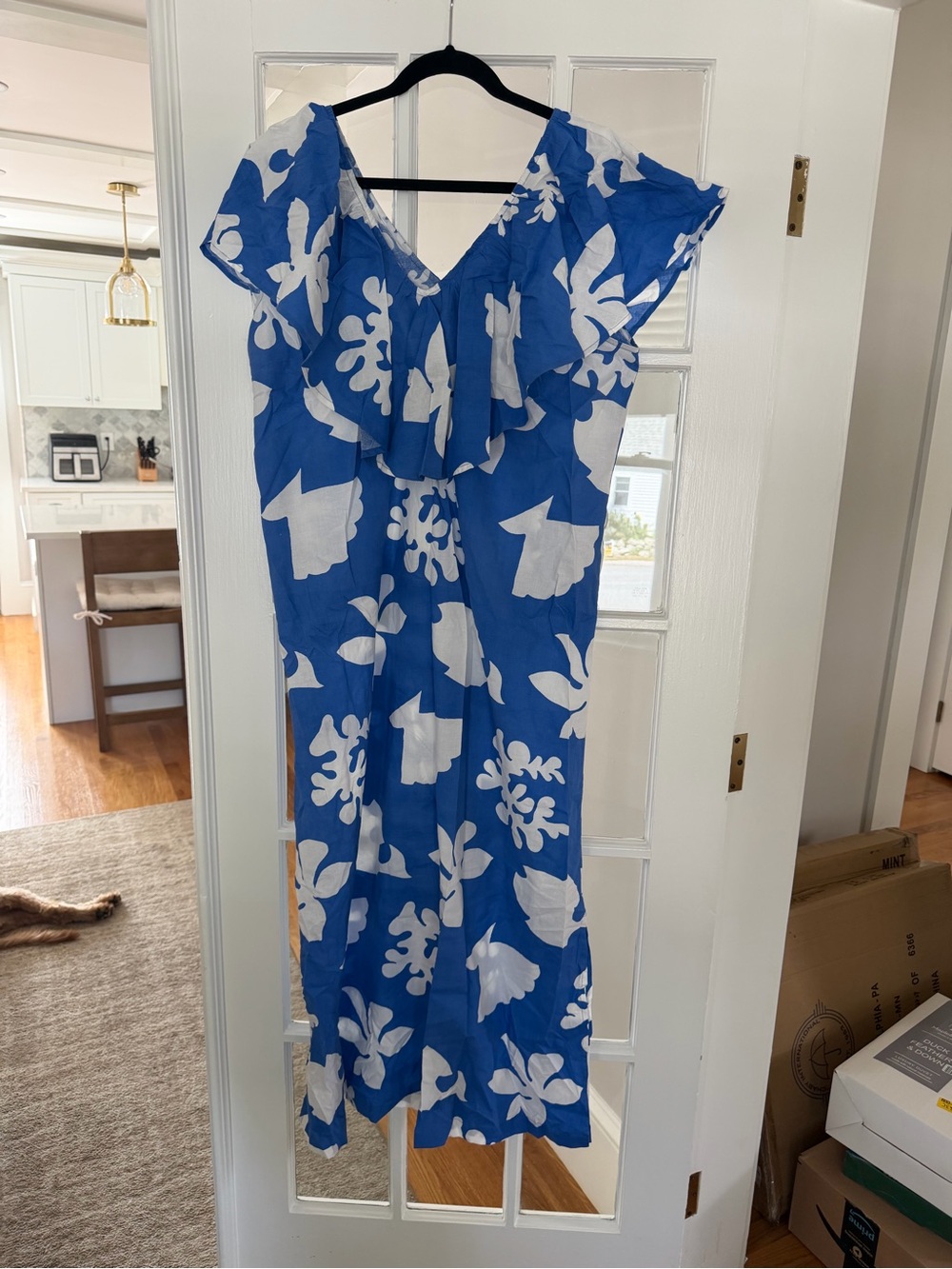 Tuckernuck Royal Blue & White Floral Maxi Dress